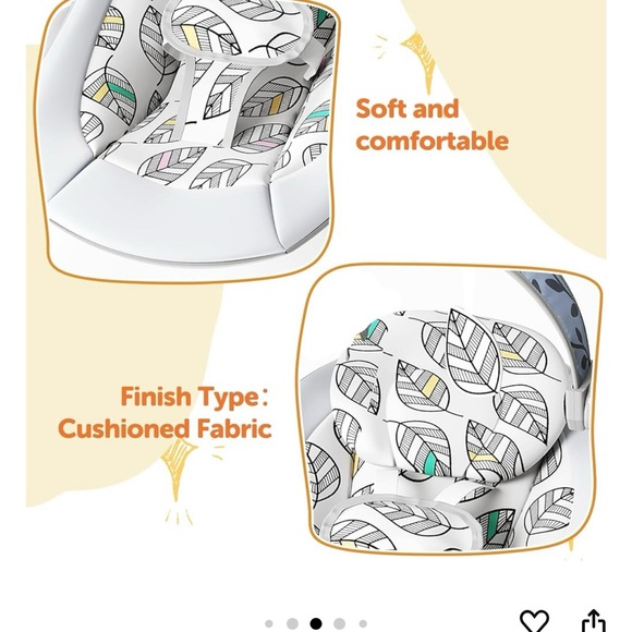 Leaf Pattern Baby Swing- Used Once - Picture 3 of 6